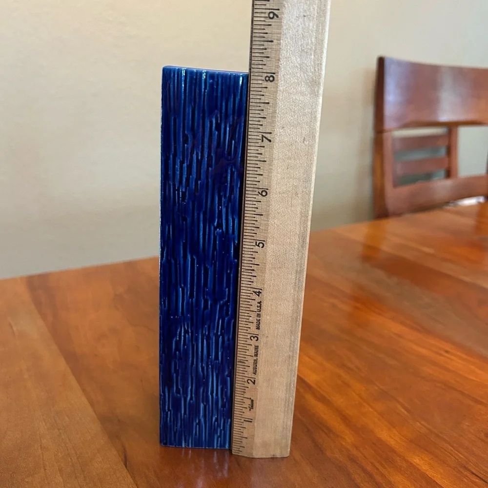 MCM Rossler Porzellan Switzerland Brutalist Cobalt Blue Textured Vase 1960’s